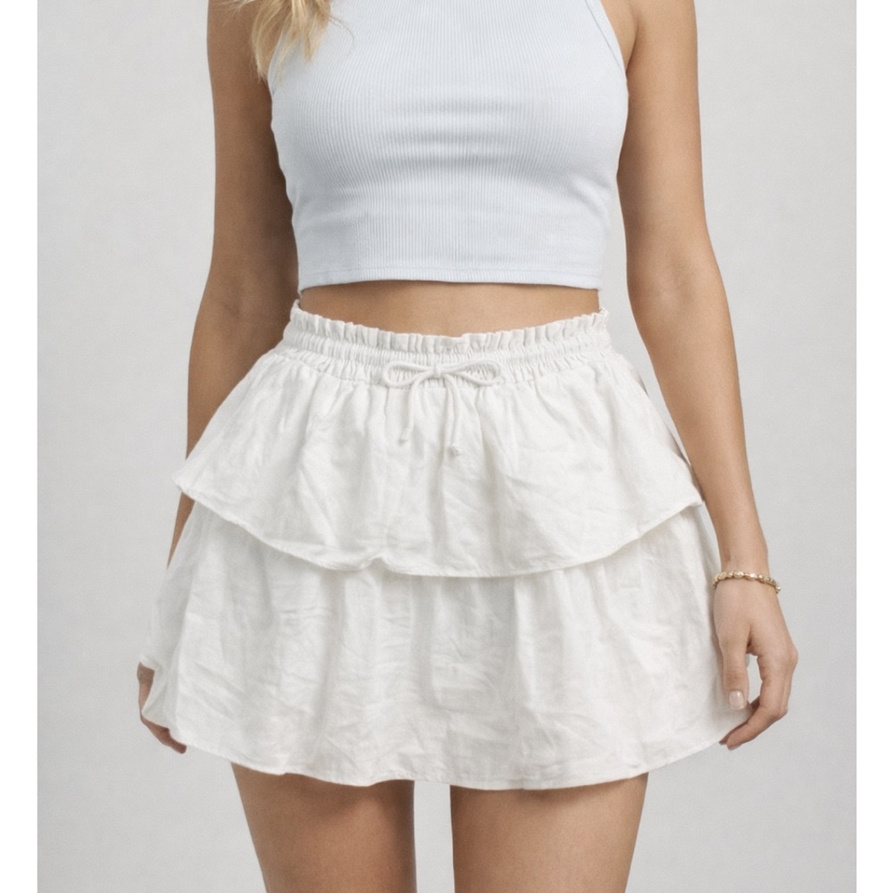 Stoney Clover for Target White Mini Skirt Tiered Size Medium
